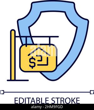 House selling insurance RGB color icon Stock Vector