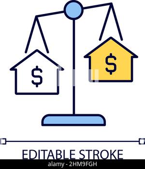 House comparables RGB color icon Stock Vector