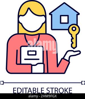 Estate agent RGB color icon Stock Vector