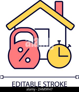Short term mortgage RGB color icon Stock Vector