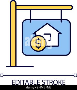 House selling RGB color icon Stock Vector