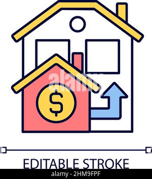 Bridge loan RGB color icon Stock Vector