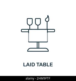 Laid Table icon. Line element from restaurant collection. Linear Laid Table icon sign for web design, infographics and more. Stock Vector