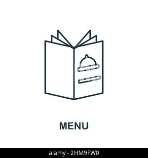 Menu icon. Line element from restaurant collection. Linear Menu icon sign for web design, infographics and more. Stock Vector