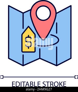 Land selling RGB color icon Stock Vector