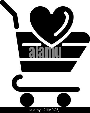 Wish list black glyph icon Stock Vector