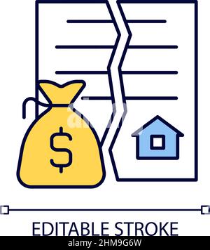 Nullified contract RGB color icon Stock Vector
