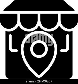Icon solid pin location store and home, maps delivery. Editable file ...