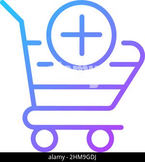Shopping cart gradient linear vector icon Stock Vector