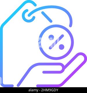 Discounts gradient linear vector icon Stock Vector
