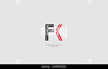 Alphabet letters Initials Monogram logo FK KF F K Stock Vector