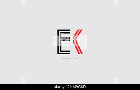 Alphabet letters Initials Monogram logo EK KE E K Stock Vector