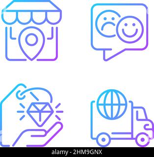 Shopping gradient linear vector icons set Stock Vector
