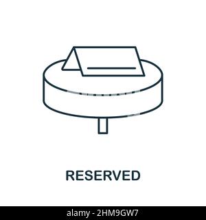 Reserved icon. Line element from restaurant collection. Linear Reserved icon sign for web design, infographics and more. Stock Vector