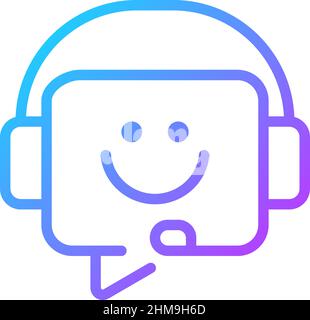 Customer support gradient linear vector icon Stock Vector