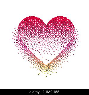 Heart shape with bitmap retro effect Stock Vector