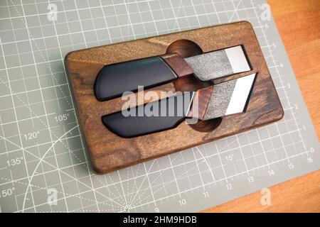 Tanner tools. Skiving knifes. Stock Photo