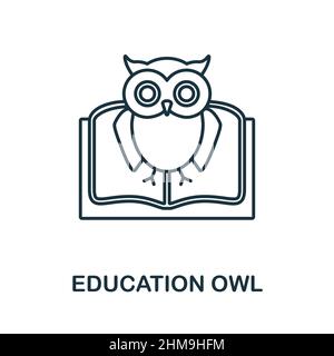 Education Owl icon. Line element from school education collection. Linear Education Owl icon sign for web design, infographics and more. Stock Vector