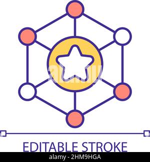 Effective network building RGB color icon Stock Vector