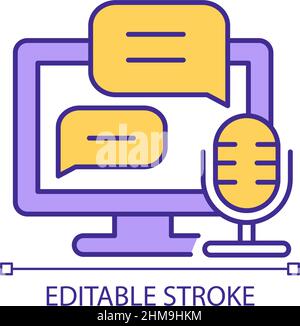 Chat bot and voice assistant RGB color icon Stock Vector