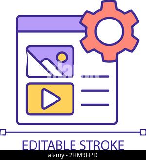 Video and image website content RGB color icon Stock Vector