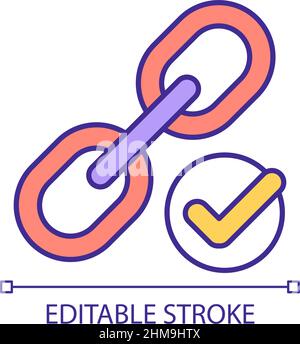 Link-building RGB color icon Stock Vector