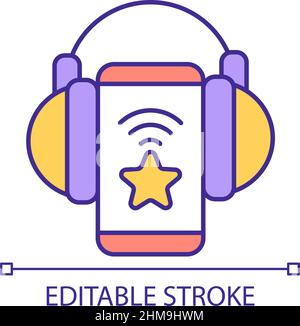 Audio content of business promotion RGB color icon Stock Vector
