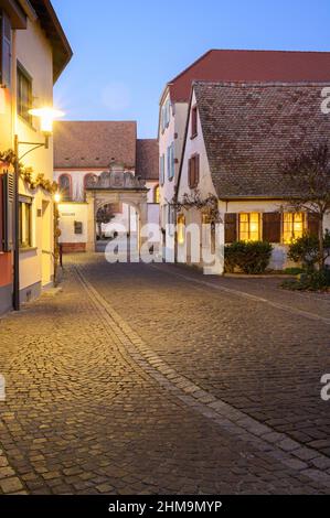 Old Town of Speyer at Night, Germany Stock Photo