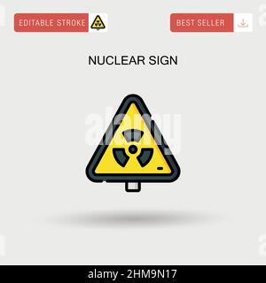 Nuclear sign Simple vector icon. Stock Vector