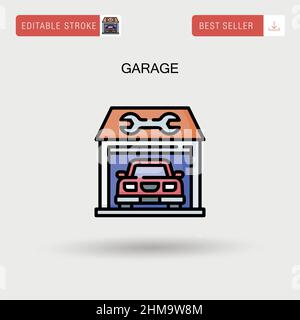 Garage Simple vector icon. Stock Vector