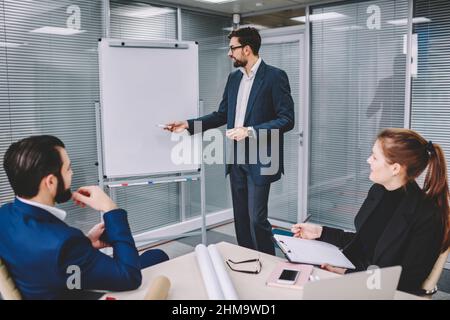 Business people discussing project in office Stock Photo