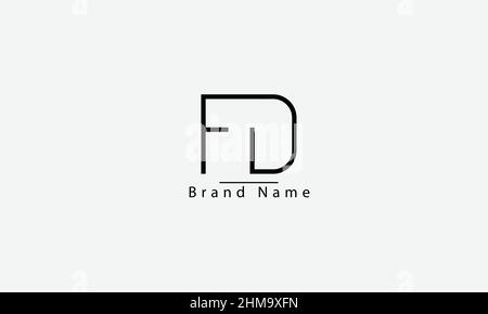 FD DF F D abstract vector logo monogram template Stock Vector