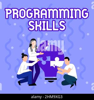 Hand writing sign Programming Skills. Internet Concept skills vital to ...