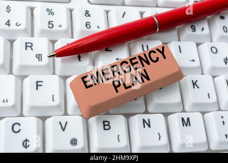 Inspiration showing sign Emergency Plan. Conceptual photo instructions that outlines what workers should do in danger Abstract Fixing Outdated Stock Photo