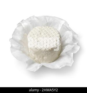 Single French goat cheese stuffed with chocolate isolated on white background Stock Photo