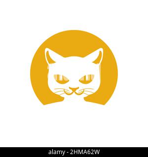 Cat User profile icon. Avatar forum symbol. Placeholder for social networks, forums. Face sign internet online Stock Vector