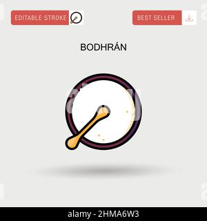 Bodhrán Simple vector icon. Stock Vector