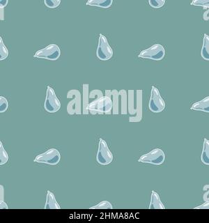 Abstract pear seamless pattern. Decorative background fruits. Repeated texture in doodle style for fabric, wrapping paper, wallpaper, tissue. Vector i Stock Vector