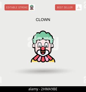 portrait happy clown with makeup and hat vector illustration drawing ...