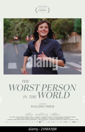 The Worst Person in the World (2022) directed by Joachim Trier and starring Renate Reinsve, Anders Danielsen Lie and Maria Grazia Di Meo. A young woman who navigates the troubled waters of her love life and struggles to find her career path and herself. Stock Photo