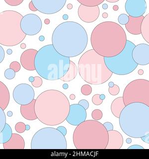 Abstract seamless pattern with colorful circles in a chaotic pattern. Stock Vector