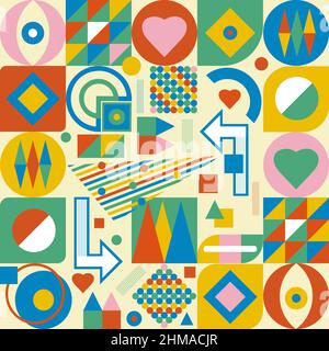 Geometric abstract seamless tile pattern for packaging, fabric, background and other products. Stock Vector