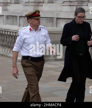 London, UK. 8th Feb, 2022. Ministers and military at the cabinet office as the reshuffle is announced Credit: Ian Davidson/Alamy Live News Stock Photo