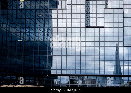 Blue glazed exterior of The Northern Shell building, Lower Thames Street, London UK Stock Photo