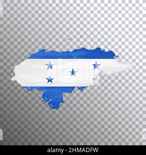 Honduras flag on map, transparent background, Clipping path Stock Photo ...