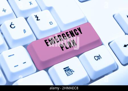 Inspiration showing sign Emergency Plan. Word for instructions that outlines what workers should do in danger Typing Program Functional Descriptions Stock Photo