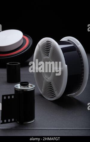 https://l450v.alamy.com/450v/2hmafgt/helsinki-finland-february-8-2022-closeup-of-35mm-film-developing-kit-with-metal-film-cartridgea-reel-and-developing-tank-2hmafgt.jpg