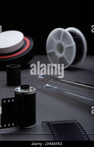 Photographic film developing equipment for 35mm and medium format