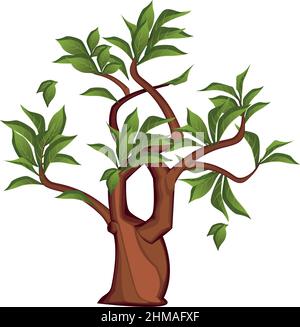 Realistic green bushes on white background - Vector illustration Stock Vector
