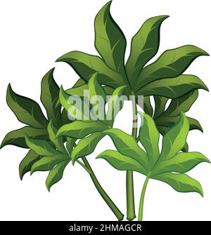Realistic green bushes on white background - Vector illustration Stock Vector